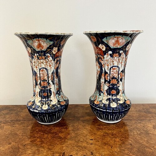 Pair Of Large Antique Quality Japanese Imari Vases 