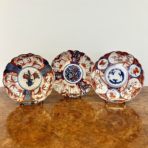 Wonderful Collection Of Three Antique Japanese Imari Plates