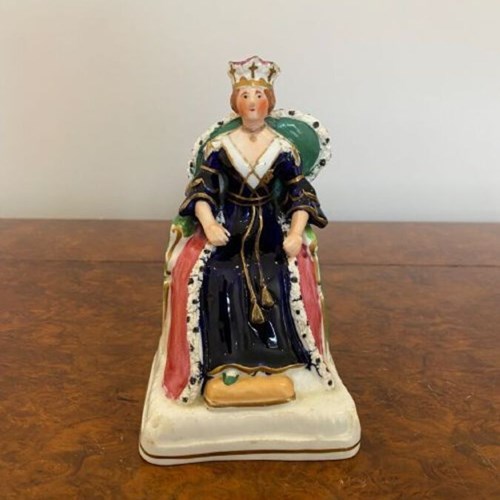 19Th Century Antique Staffordshire Royal Portrait Figure Of Queen Victoria