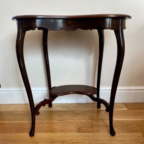 Antique Victorian Quality Mahogany Kidney Shaped Lamp Table