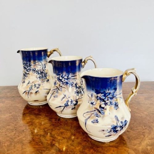 Set Of Three Antique Edwardian Jugs