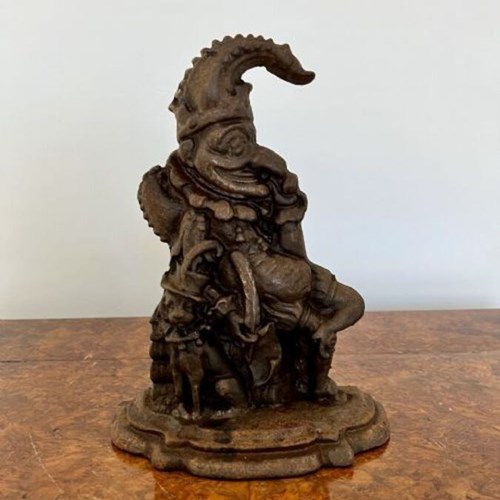 Original Antique Mr Punch Cast Iron Door Stop