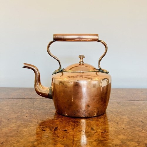 Antique George Iii Quality Small Copper Kettle