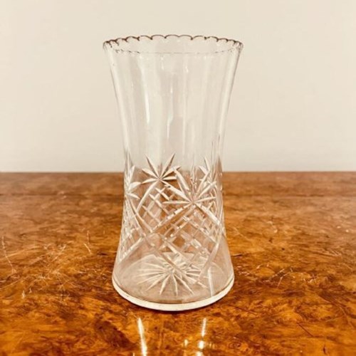 Antique Edwardian Cut Glass Vase