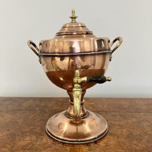 Antique Victorian Quality Copper And Brass Tea Urn