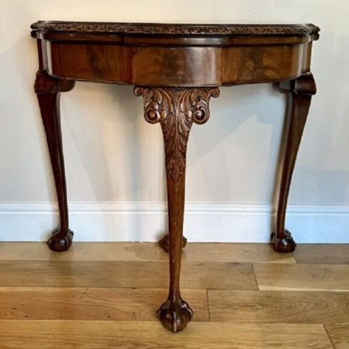 Antique Quality Figured Walnut Card Table (Maple & Co)