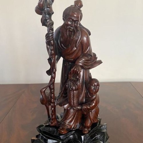 Quality Antique Chinese Carved Hardwood Figure