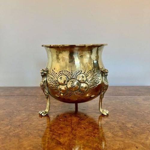 Pretty Antique Victorian Brass Jardiniere