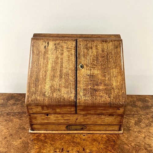 Quality Antique Victorian Oak Stationary Box