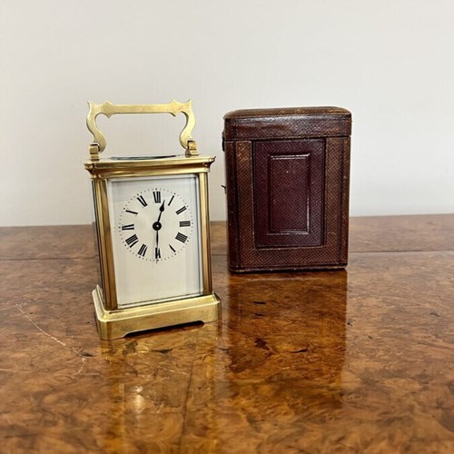 Antique Victorian Quality Brass Carriage Clock