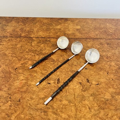 Quality Collection Of Three Antique George III Ladles 