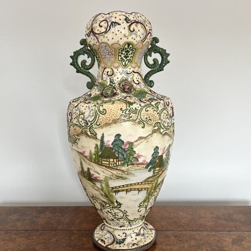 Large Antique Quality Satsuma Vase 