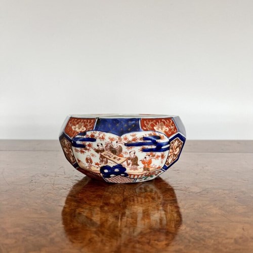Stunning Quality Unusual Hexagonal Shaped Antique Japanese Imari Bowl