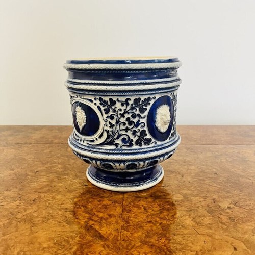Stunning Quality Antique Victorian Salt Glazed German Jardiniere 