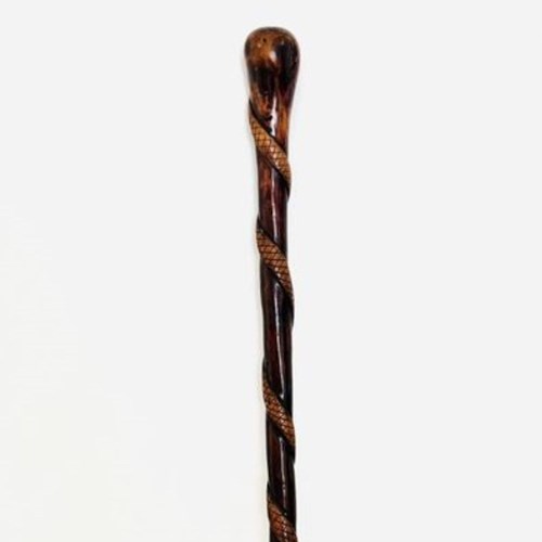 Unusual Antique Victorian Quality Hardwood Walking Stick 