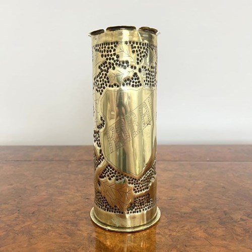 Quality Antique WW1 Trench Art Brass Empty Shell Case