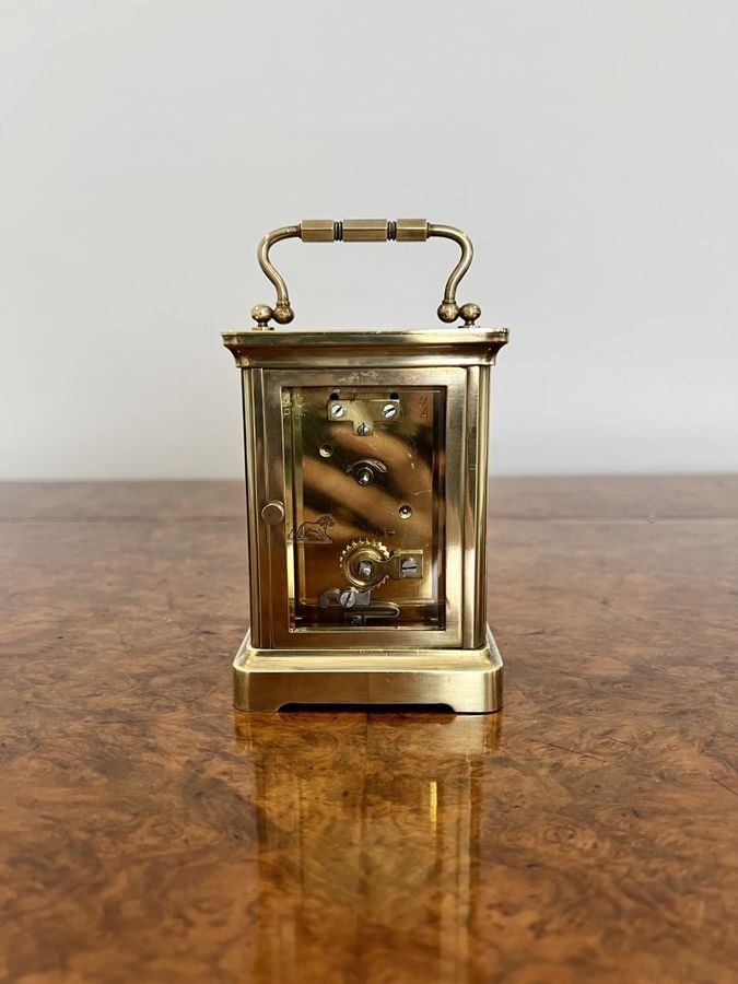 Quality Antique Victorian French Brass Carriage Clock - Decorative