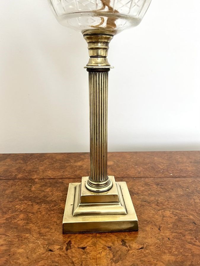 Victorian Brass Lamp  Chantecleer Antiques
