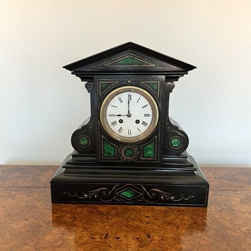 Unusual Shaped Antique Victorian Quality Marble Eight Day Mantle Clock 