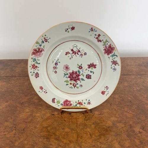 Lovely Antique Chinese Famille Rose Porcelain Plate 