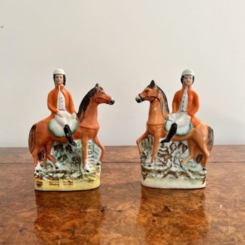 Quality Pair Of Antique Victorian Staffordshire Figures 