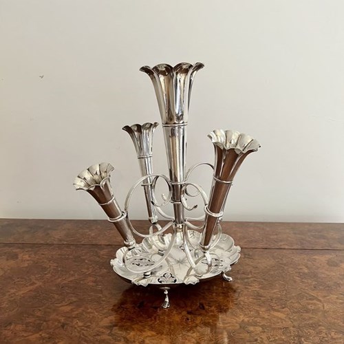 Stunning Quality Antique Victorian Silver Plated Five Branch Epergne 