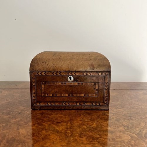 Quality Antique Victorian Tunbridge Ware Inlaid Tea Caddy 