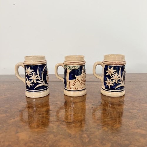 Three Quality Antique German Steins 