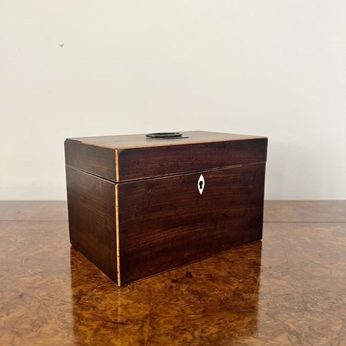 Antique George III Quality Mahogany Tea Caddy 