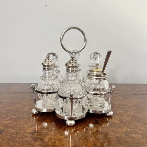 Fantastic Quality Antique Edwardian Silver Plated Cruet Set 
