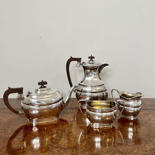 Antique Edwardian Quality Silver Plated Four Piece Tea Set