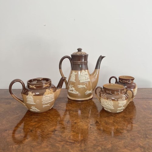 Rare Antique Doulton Four Piece Tea Set 