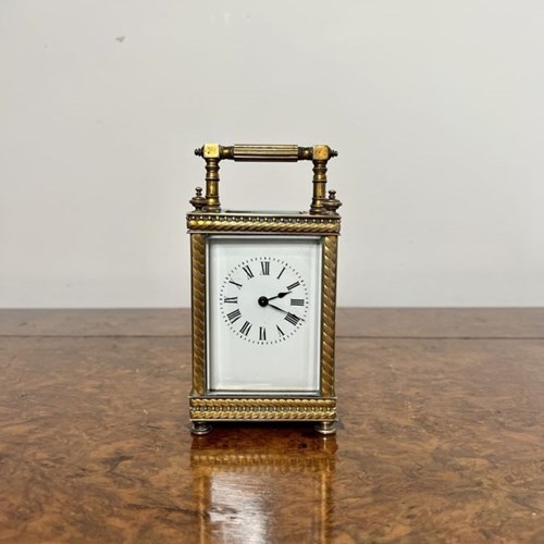 Fine Quality Antique Victorian Brass Carriage Clock 