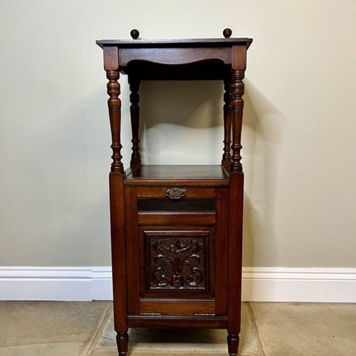 Antique Victorian Quality Carved Mahogany Coal Box 