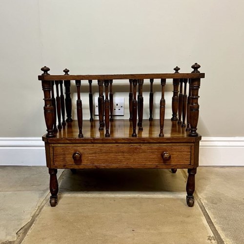 Antique Victorian Quality Figured Walnut Canterbury 