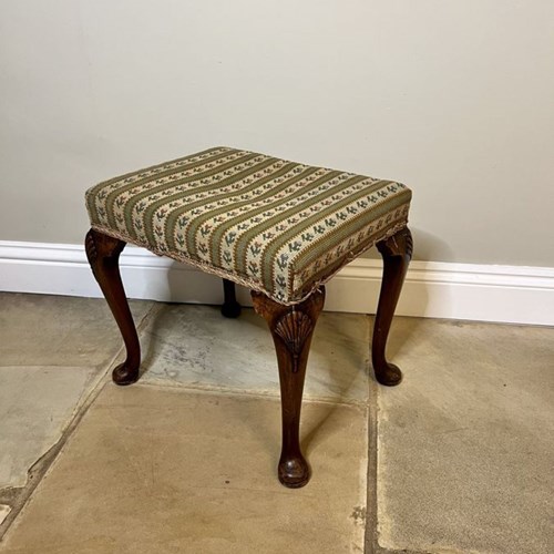 Quality Antique Victorian Carved Walnut Stool