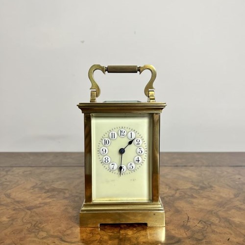 Stunning Quality Antique Large French Brass Carriage Clock