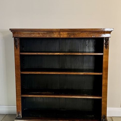 Superb Quality Large Antique Victorian Burr Walnut Open Bookcase