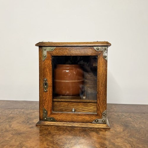 Wonderful Antique Edwardian Oak Smokers Cabinet 