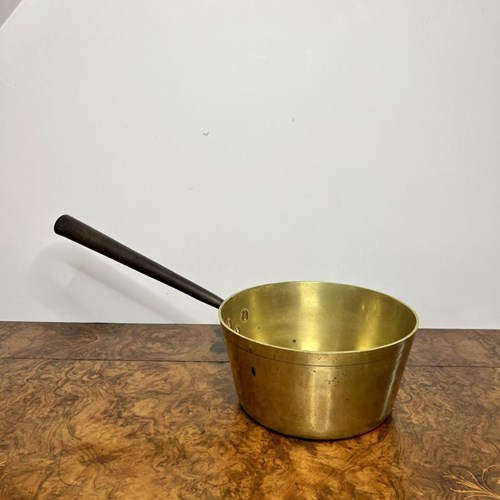 Antique Victorian Quality Heavy Brass Jam Pan 