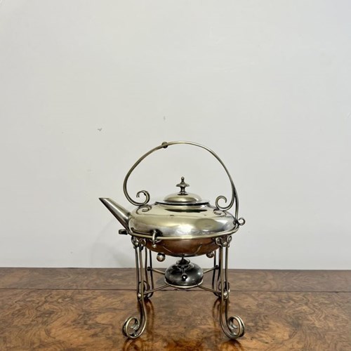 Quality Antique Edwardian Silver Plated Spirit Kettle