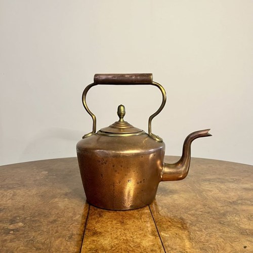 Lovely Antique George III Copper Kettle 