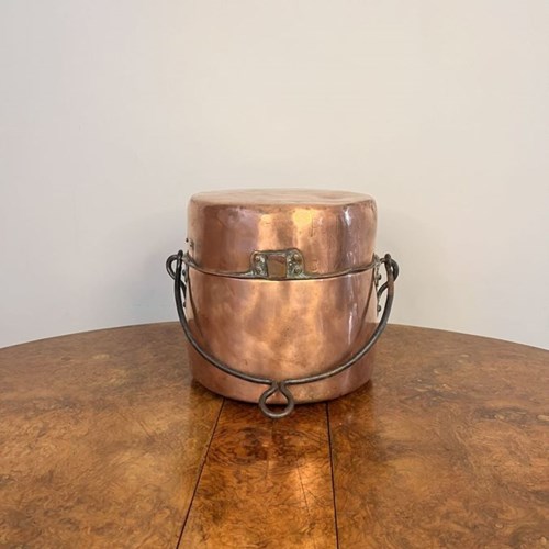 Quality Antique George III Copper Cooking Pot 