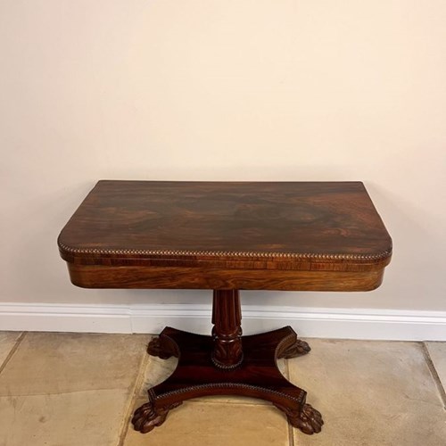 Wonderful Antique Regency Quality Rosewood Card Table 