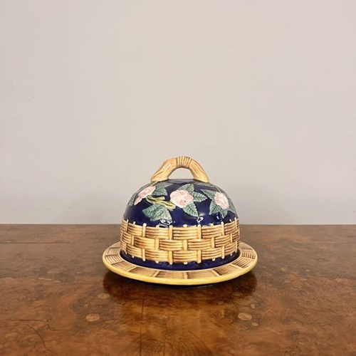 Lovely Antique Victorian Quality Majolica Cheese Dish