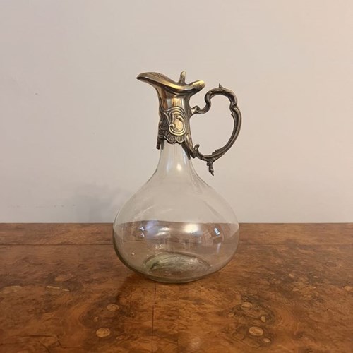 Antique Art Nouveau Quality Silver Plated Claret Jug 