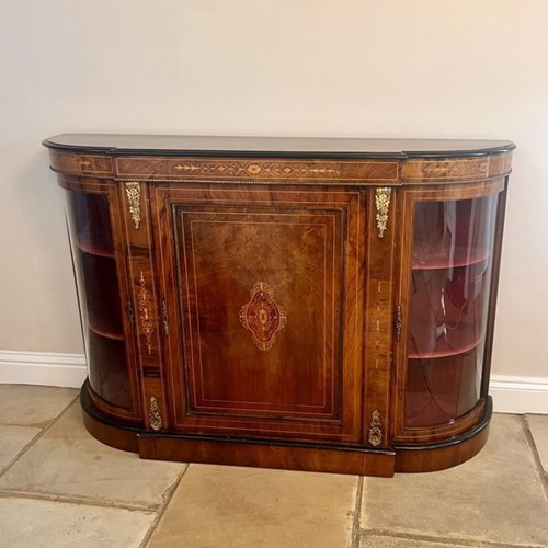 Superb Antique Victorian Quality Burr Walnut Inlaid Credenza 