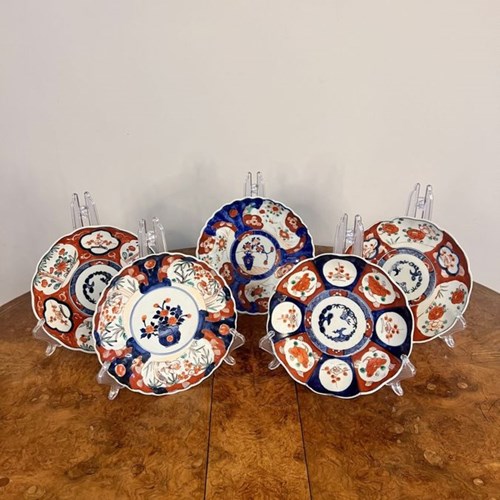 Quality Collection Of Five Antique Japanese Imari Plates