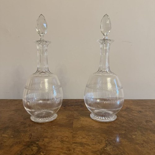 Stunning Pair Of Antique Victorian Decanters