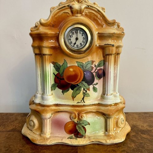 Pretty Antique Staffordshire Mantle Clock